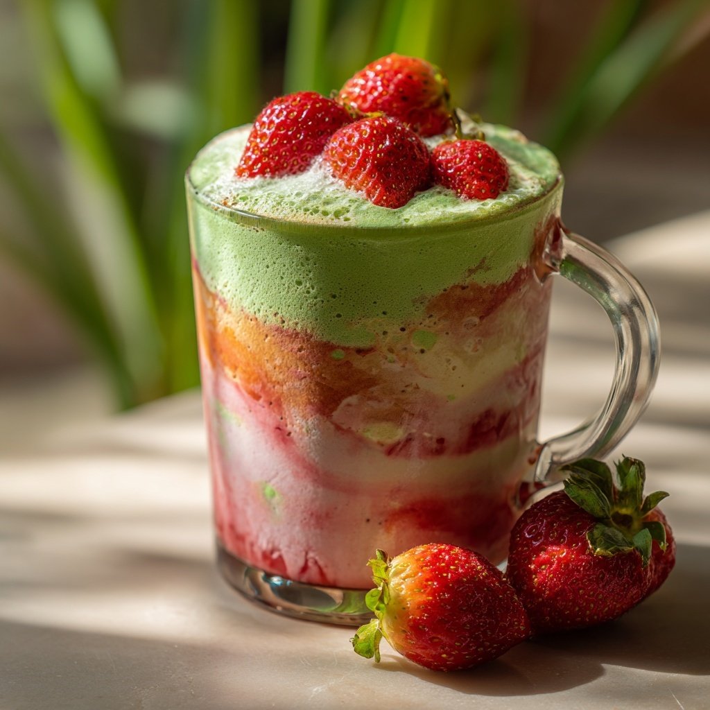 Iced Strawberry Matcha Latte