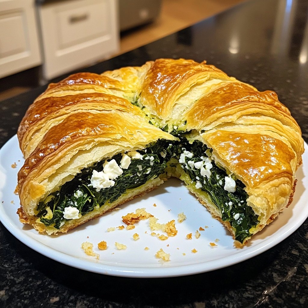 Healthy Spinach and Feta Croissant