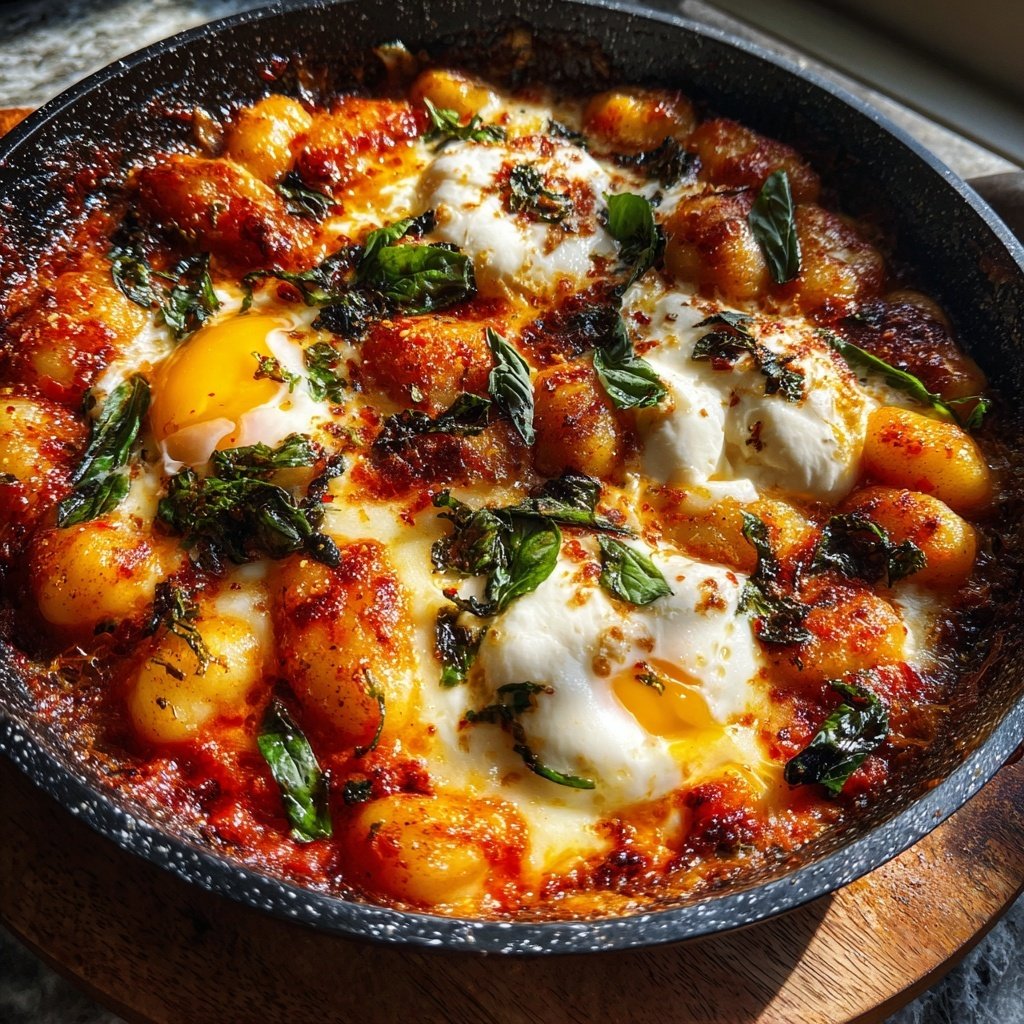 Romantic Baked Gnocchi with Burrata