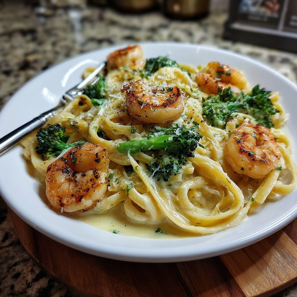 Shrimp Alfredo With Broccoli