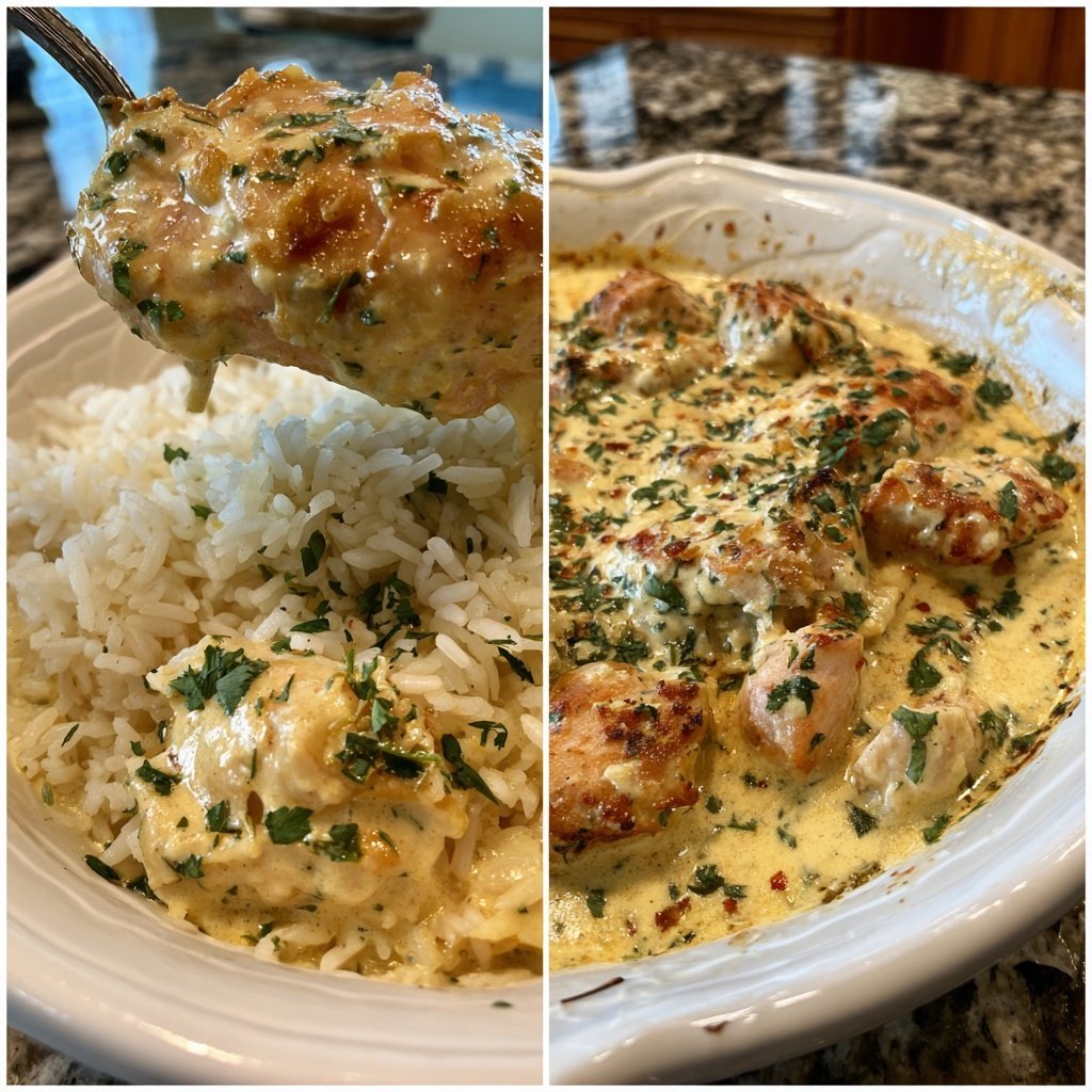 Creamy Garlic Chicken And Rice