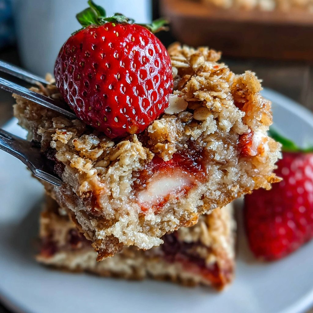 Baked Strawberry Oatmeal Squares