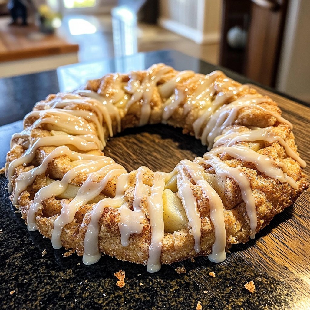 Cozy Apple Kringle with Vanilla Glaze