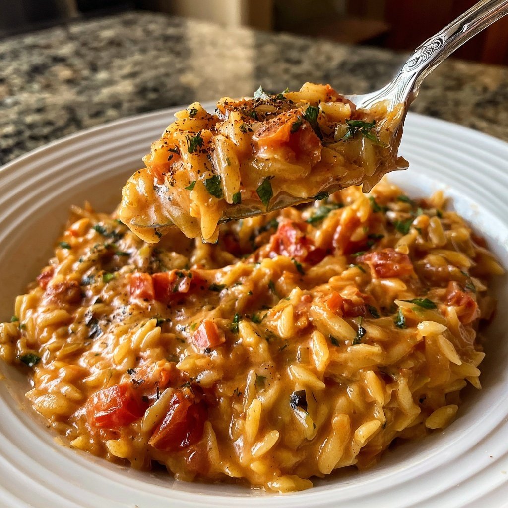 Creamy Tomato Veggie Orzo