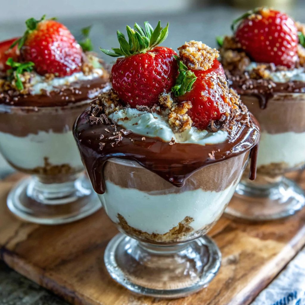 Chocolate Strawberry Mousse Cups